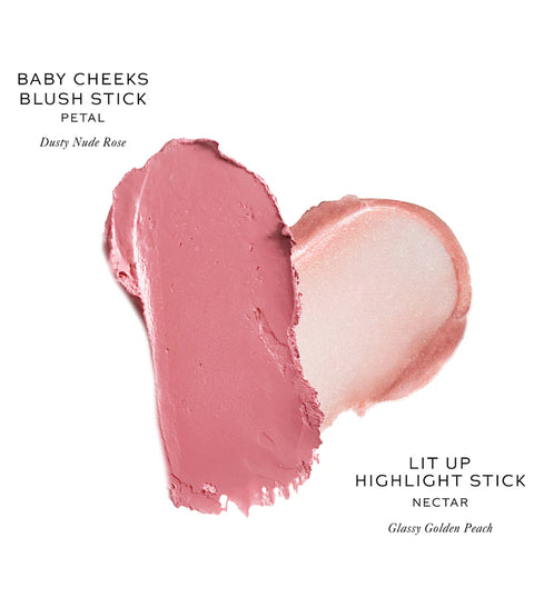 Westman Atelier Petite Baby Cheeks Blush And Lit Up Highlight Stick Duo