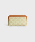 Cosmetic Lipstick Pouch in Triomphe Canvas and Calfskin – Sandcastle / Soft Lime