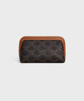 Cosmetic Lipstick Pouch in Triomphe Canvas and Calfskin – Tan