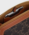 Cosmetic Lipstick Pouch in Triomphe Canvas and Calfskin – Tan