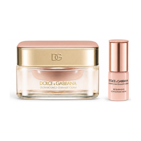 Dolce & Gabbana Glow-Bounce Ceramide Cream Set - Glow-Bounce Ceramide Cream 50ml + Re-Birth Niacinamide Serum 7ml