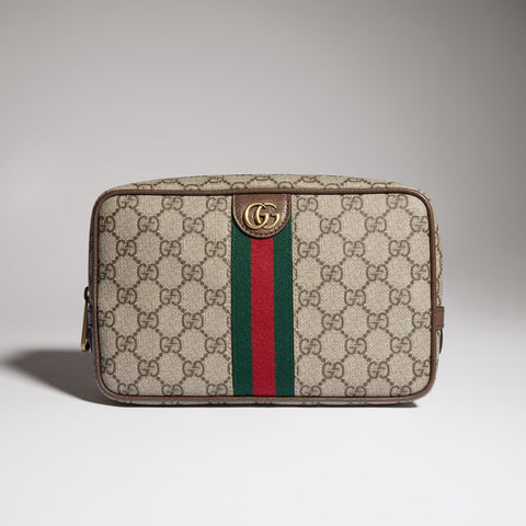 Gucci Savoy Small Toiletry Case – Beige / Ebony GG Supreme