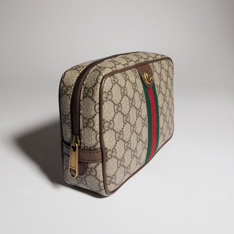 Gucci Savoy Small Toiletry Case – Beige / Ebony GG Supreme