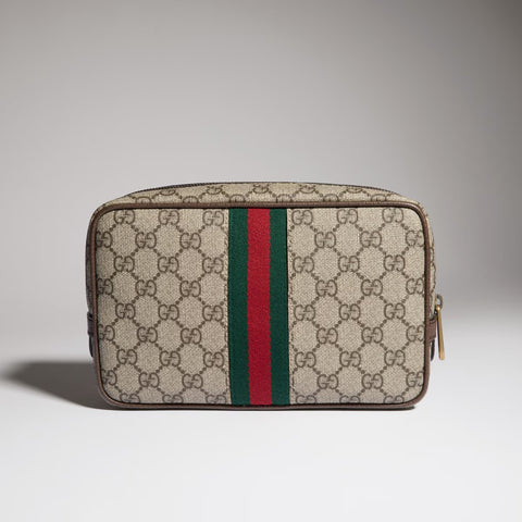 Gucci Savoy Small Toiletry Case – Beige / Ebony GG Supreme