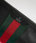Mega Web Trademark Small Toiletry Case – Black Leather