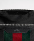 Mega Web Trademark Small Toiletry Case – Black Leather
