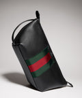 Mega Web Trademark Small Toiletry Case – Black Leather