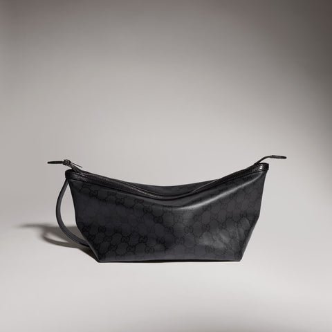 Gucci Essence Classic Small Toiletry Case with Wrist Strap – Black GG Canvas