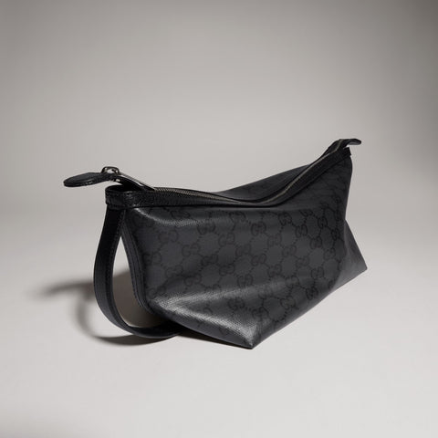 Gucci Essence Classic Small Toiletry Case with Wrist Strap – Black GG Canvas