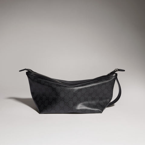 Gucci Essence Classic Small Toiletry Case with Wrist Strap – Black GG Canvas