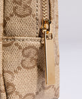 Medium Cosmetic Case with Web – Sand / Dark Brown GG Canvas
