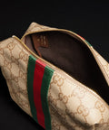 Large Cosmetic Case with Web – Sand / Dark Brown GG Canvas