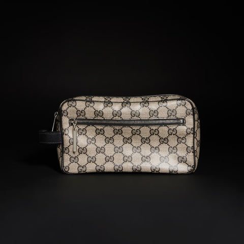 Gucci Essence Classic Small Toiletry Case – GG Canvas - Beige / Black GG