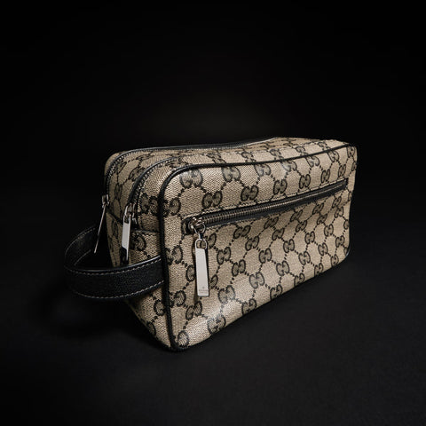 Gucci Essence Classic Small Toiletry Case – GG Canvas - Beige / Black GG