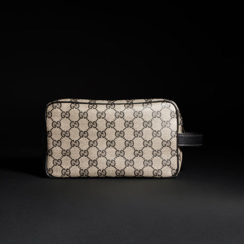 Gucci Essence Classic Small Toiletry Case – GG Canvas - Beige / Black GG