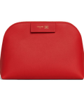 Medium Cosmetic Pouch in Smooth Calfskin – Ultra Red / Syrah