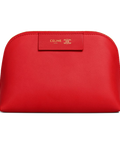 Small Cosmetic Pouch in Smooth Calfskin – Ultra Red / Syrah