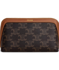 Cosmetic Lipstick Pouch in Triomphe Canvas and Calfskin – Tan