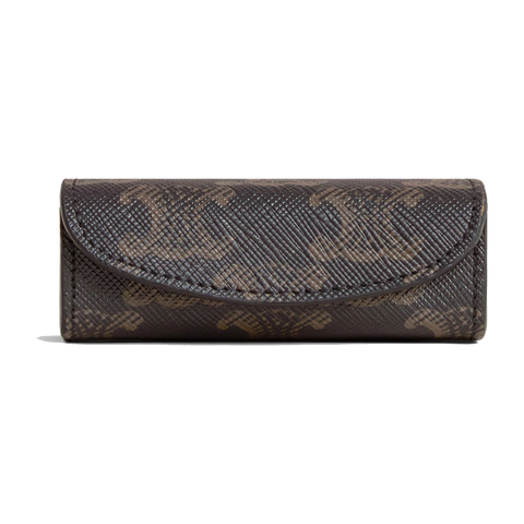 Lipstick Case in Triomphe Canvas – Black / Tan