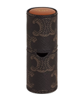 Lipstick Holder in Triomphe Canvas and Calfskin – Tan