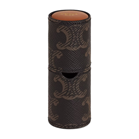 Lipstick Holder in Triomphe Canvas and Calfskin – Tan