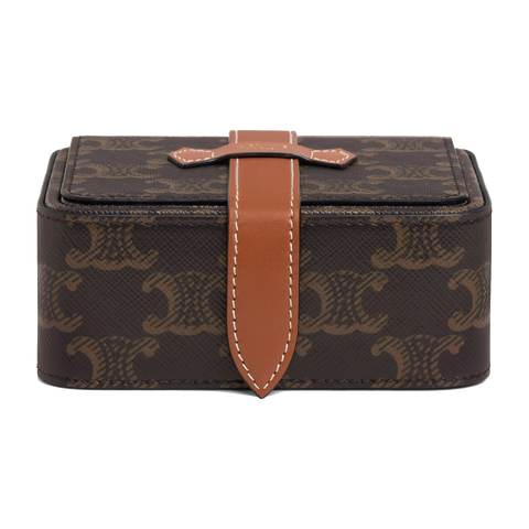 Small Jewels Case in Triomphe Canvas and Calfskin – Tan
