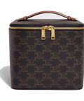 Square Vanity Case in Triomphe Canvas and Calfskin – Tan