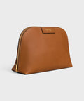 Large Cosmetic Pouch in Smooth Calfskin – Soft Tan / Ultra Red
