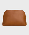 Large Cosmetic Pouch in Smooth Calfskin – Soft Tan / Ultra Red