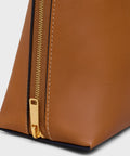 Large Cosmetic Pouch in Smooth Calfskin – Soft Tan / Ultra Red