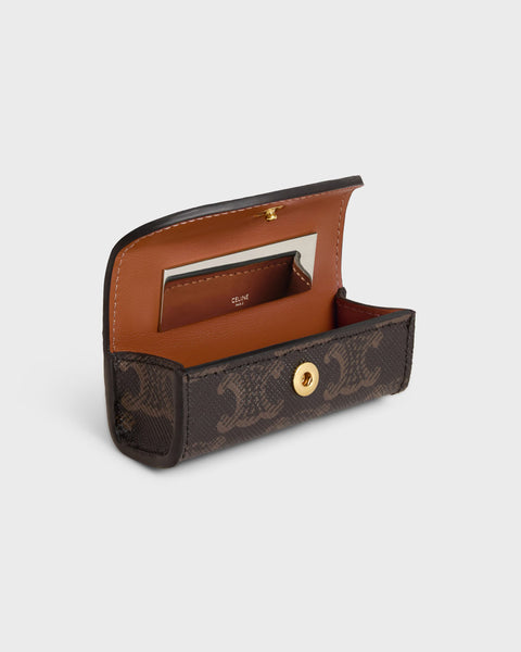 Lipstick Case in Triomphe Canvas – Black / Tan