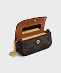 Lipstick Case on Chain in Triomphe Canvas – Black / Tan