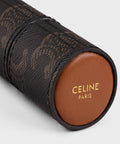 Lipstick Holder in Triomphe Canvas and Calfskin – Tan