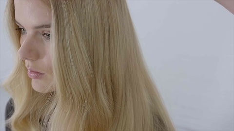 Mason Pearson Handy Hairbrush Pink in use