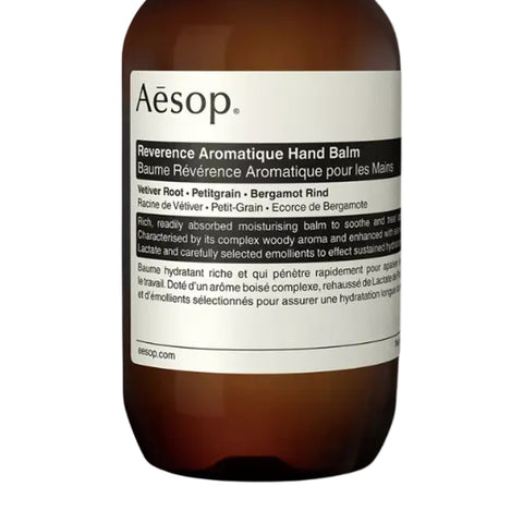 Aesop Reverence Aromatique Hand Balm 500ml — label