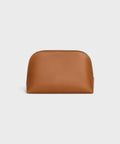 Small Cosmetic Pouch in Smooth Calfskin – Soft Tan / Ultra Red