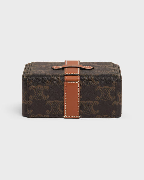 Small Jewels Case in Triomphe Canvas and Calfskin – Tan