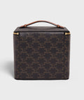 Square Vanity Case in Triomphe Canvas and Calfskin – Tan