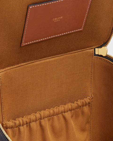 Square Vanity Case in Triomphe Canvas and Calfskin – Tan