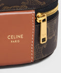 Zipped Round Case in Triomphe Canvas and Calfskin – Tan
